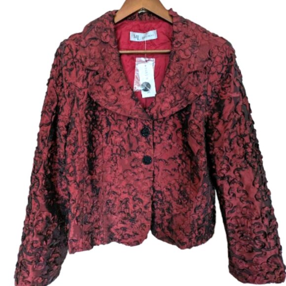 NWT Melanie Lyne Ribbon Embroidered Blazer Jacket Size 12 - Picture 3 of 7